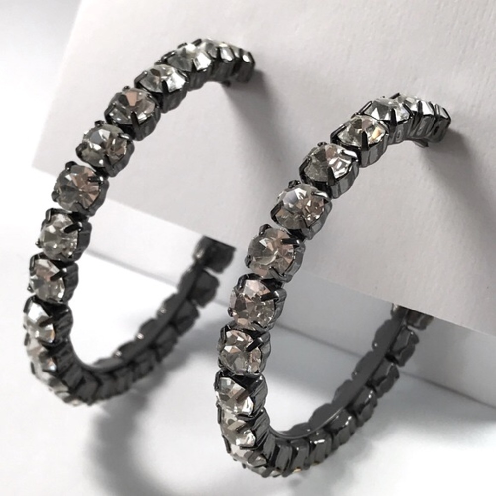R.J. Graziano—Crystal Pave Hoop Earrings